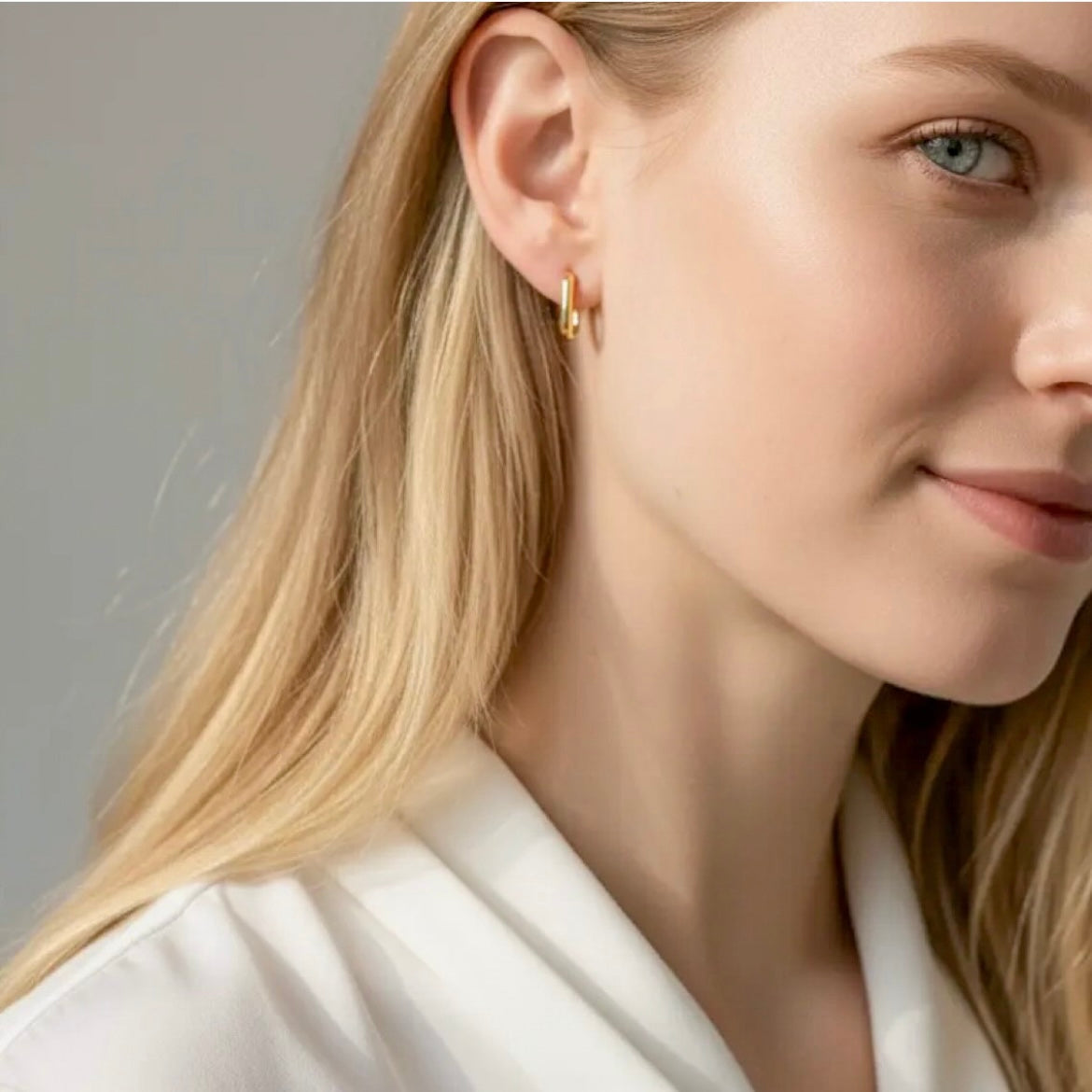 Oblong Clicker Hoop Earrings