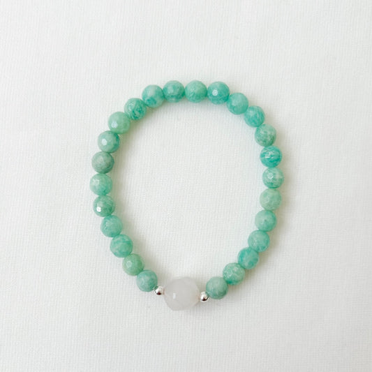 Amazonite and Rose Quartz Bracelet