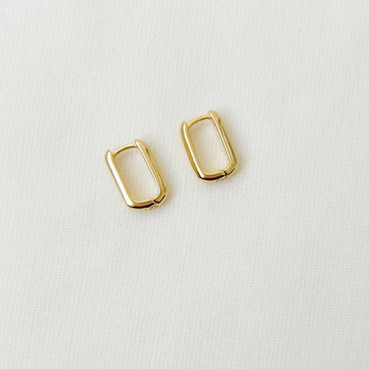 Oblong Clicker Hoop Earrings