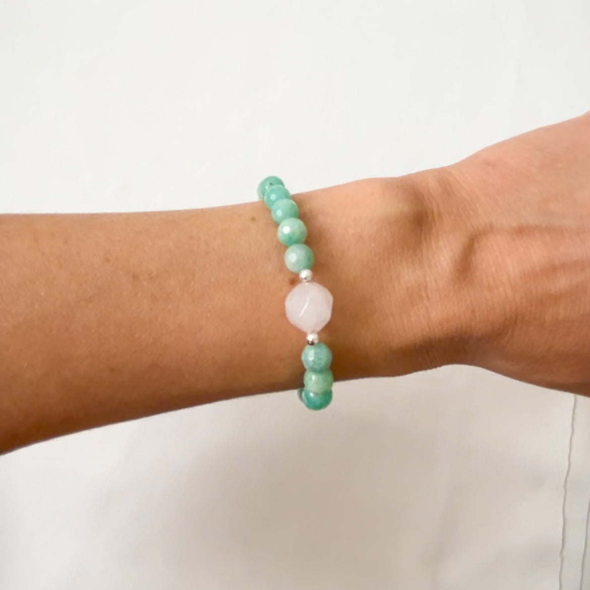 Amazonite and Rose Quartz Bracelet
