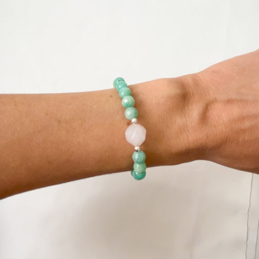 Amazonite and Rose Quartz Bracelet