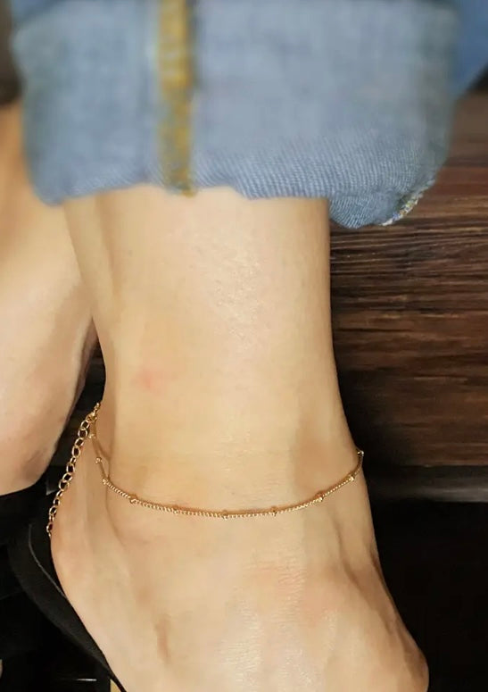 Gold-Filled Satellite Anklet