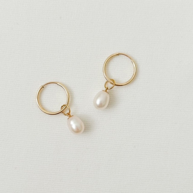 Freshwater Pearl Hoop Earrings
