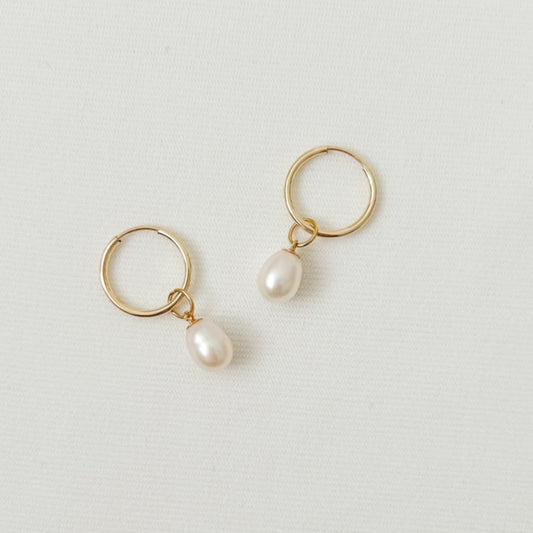Freshwater Pearl Hoop Earrings