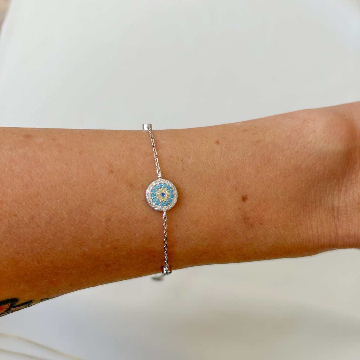 Sterling Silver Eye of Protection Bracelet